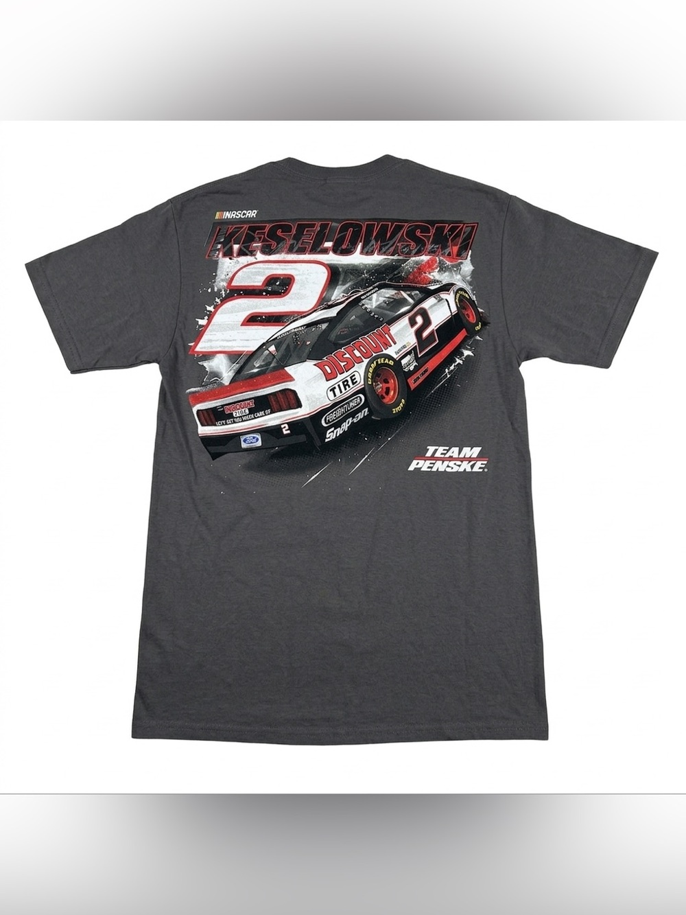 NASCAR Brad Keselowski #2 Team Penske Discount Tire Graphic T-Shirt Men's Small
